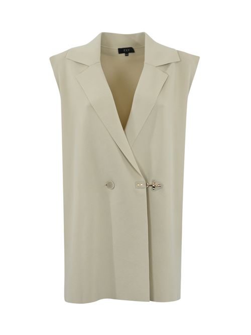 Gilet in maglia di viscosa Bianco con gancio FAY | NMWC1505830 XAUB008